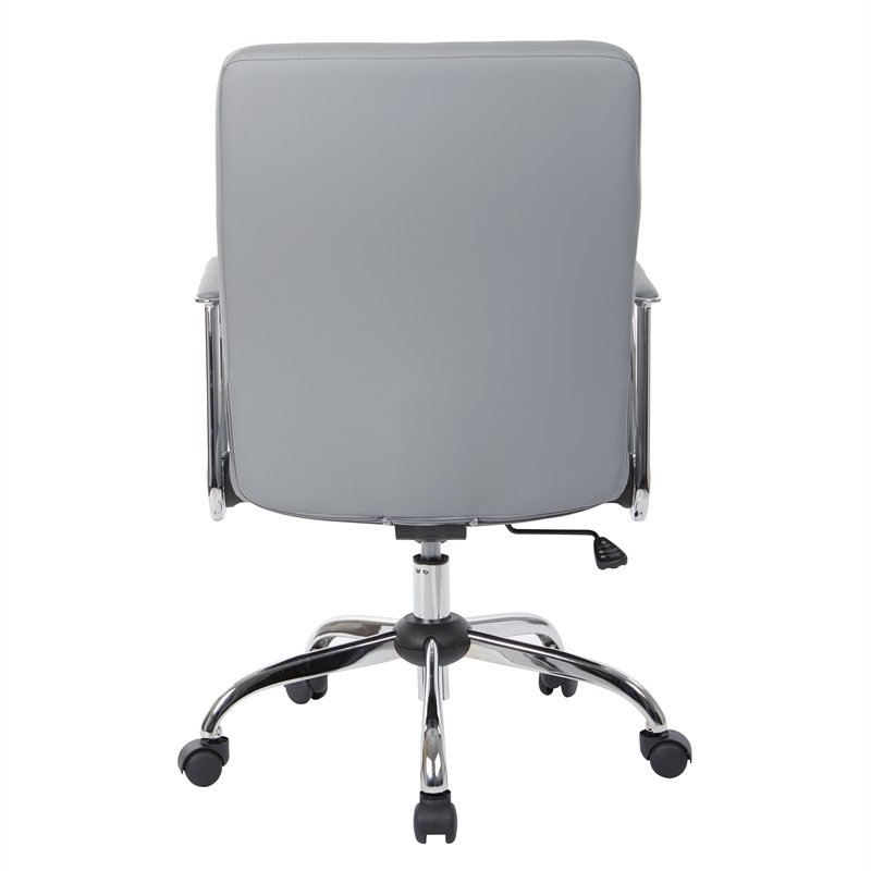 Faux Leather Chair in Charcoal with Chrome Base