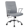 Faux Leather Chair in Charcoal with Chrome Base