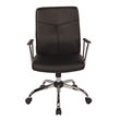 Faux Leather Chair in Black with Chrome Base