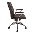 Faux Leather Chair in Black with Chrome Base