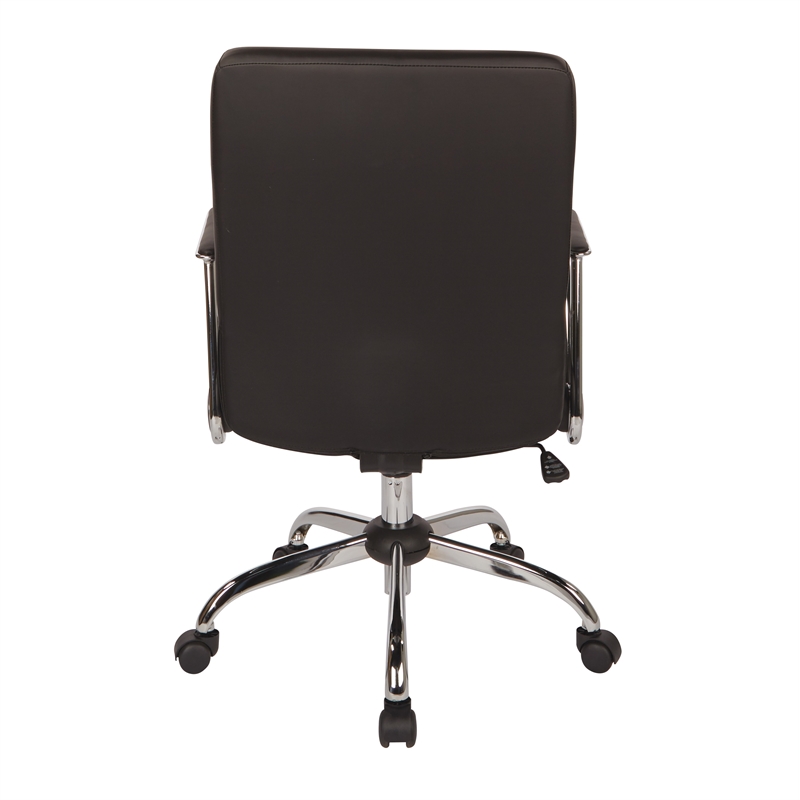 Faux Leather Chair in Black with Chrome Base