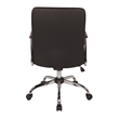 Faux Leather Chair in Black with Chrome Base