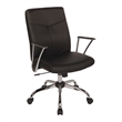Faux Leather Chair in Black with Chrome Base