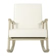 Gainsborough Rocker in Linen Cream Fabric with Brushed Finish Base