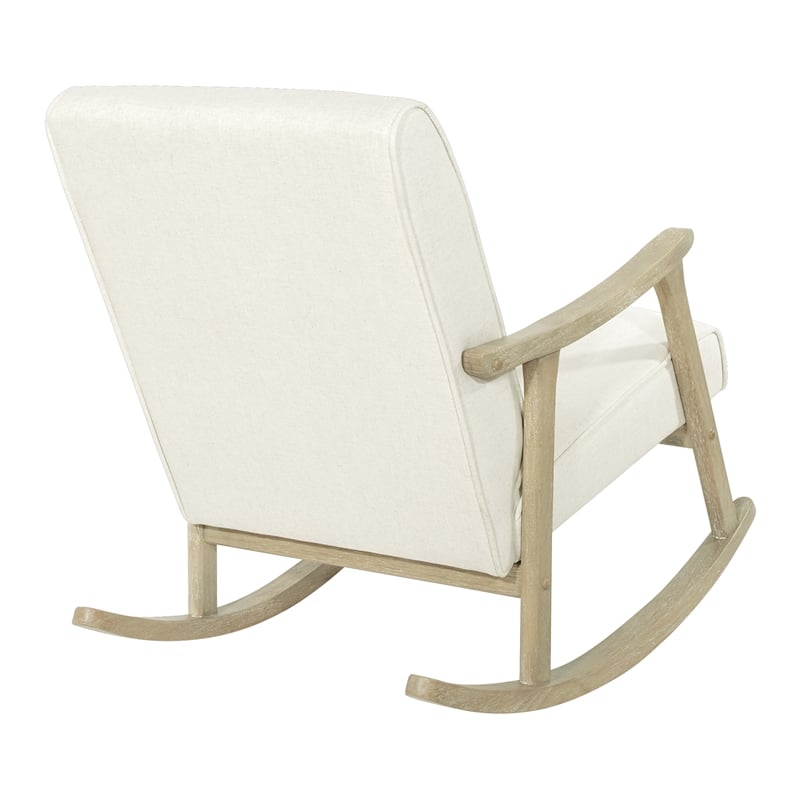 Gainsborough Rocker in Linen Cream Fabric with Brushed Finish Base