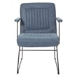 GT Chair in Navy Faux Leather with Black Sled Base