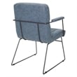 GT Chair in Navy Faux Leather with Black Sled Base