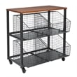 Hanover 4 Drawer Storage Console in Black Metal and Sumatra Finish