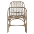 Hastings Chair with Gray Wash Rattan Frame and Sled Base Fully Assembled
