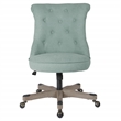 Hannah Tufted Office Chair in Mint Blue Fabric with Grey Wood Base