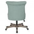 Hannah Tufted Office Chair in Mint Blue Fabric with Grey Wood Base