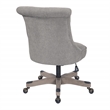 Hannah Tufted Office Chair in Fog Gray Fabric with Gray Wood Base