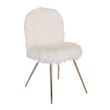 OSP Home Furnishings Julia Chair with White Faux Fur Fabric and Gold Legs