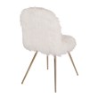 OSP Home Furnishings Julia Chair with White Faux Fur Fabric and Gold Legs