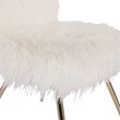 OSP Home Furnishings Julia Chair with White Faux Fur Fabric and Gold Legs