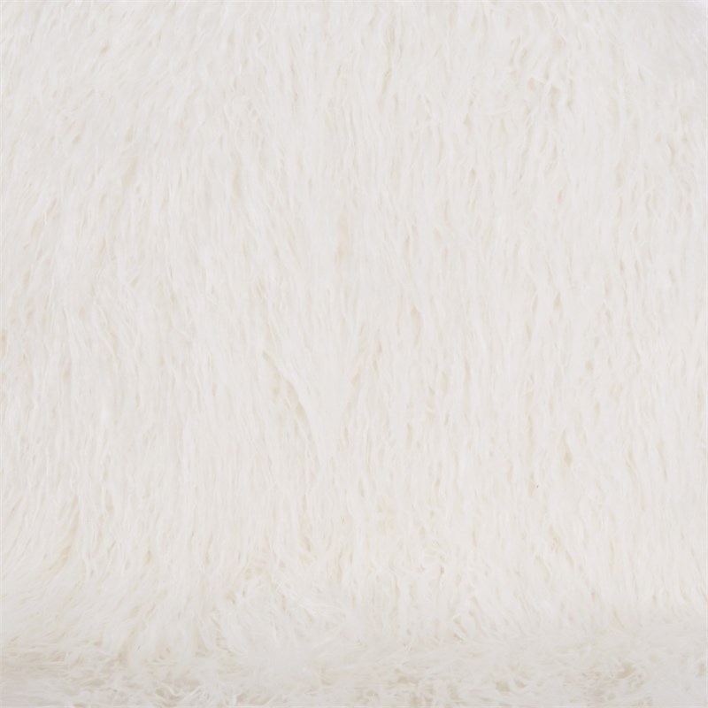 OSP Home Furnishings Julia Chair with White Faux Fur Fabric and Gold Legs