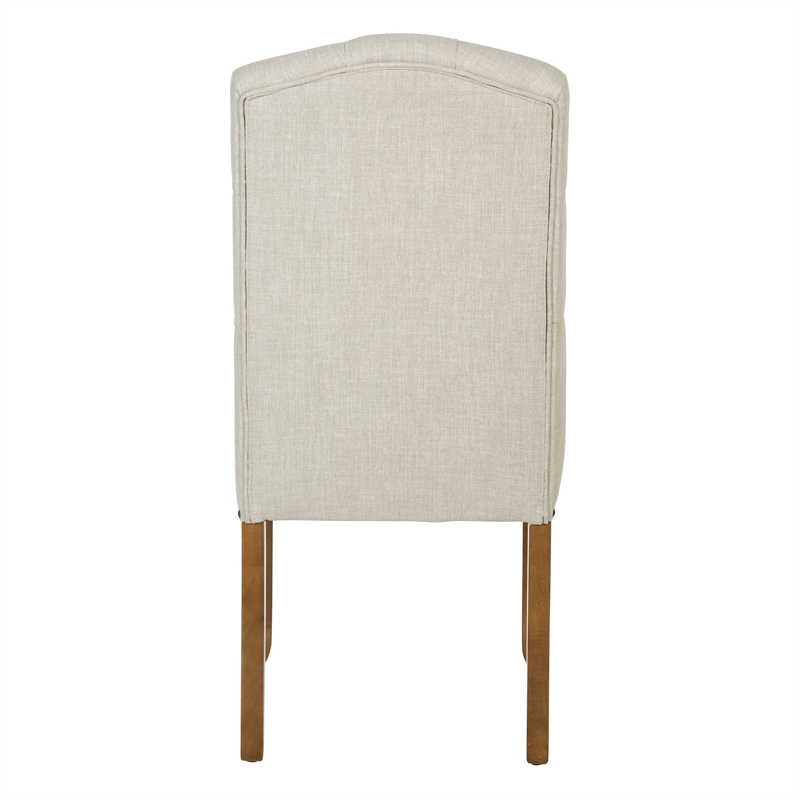 OSP Home Furnishings Jessica Tufted Dining Chair in Linen Cream Fabric