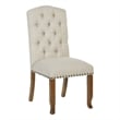 OSP Home Furnishings Jessica Tufted Dining Chair in Linen Cream Fabric