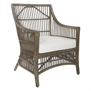 maui chair with cream cushion and washed rattan frame