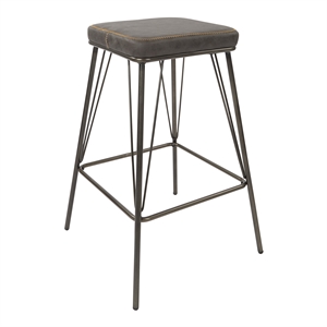 Mayson 26&quot Counter Stool in Charcoal Fabric with Industrial Steel Base 2/CTN