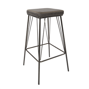 Mayson 30&quot Barstool in Charcoal Fabric with Industrial Steel Base 2/CTN