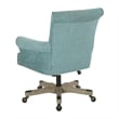 Megan Office Chair in Turquoise Fabric with Grey Wash Wood