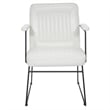 GT Chair in White Faux Leather with Black Sled Base