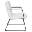 GT Chair in White Faux Leather with Black Sled Base