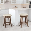 Backless Swivel Wood Stool in Burnt Brown Finish 2-Pack