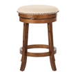 Backless Swivel Wood Stool in Burnt Brown Finish 2-Pack