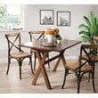 McKayla Flip Top Table in Distressed Brown Finish Solid Wood and Veneers