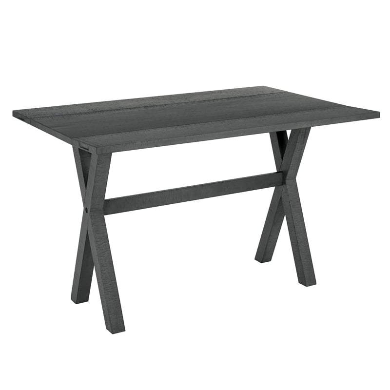 McKayla Flip Top Table in Distressed Washed Gray Finish Solid Wood and Veneers