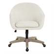 Nora Office Chair in Linen Cream Fabric with Gray Brush Wood Base KD