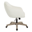 Nora Office Chair in Linen Cream Fabric with Gray Brush Wood Base KD
