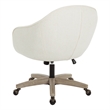Nora Office Chair in Linen Cream Fabric with Gray Brush Wood Base KD