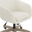 Nora Office Chair in Linen Cream Fabric with Gray Brush Wood Base KD