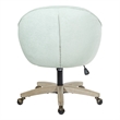 Nora Office Chair in Mint Blue Fabric with Gray Brush Wood Base KD