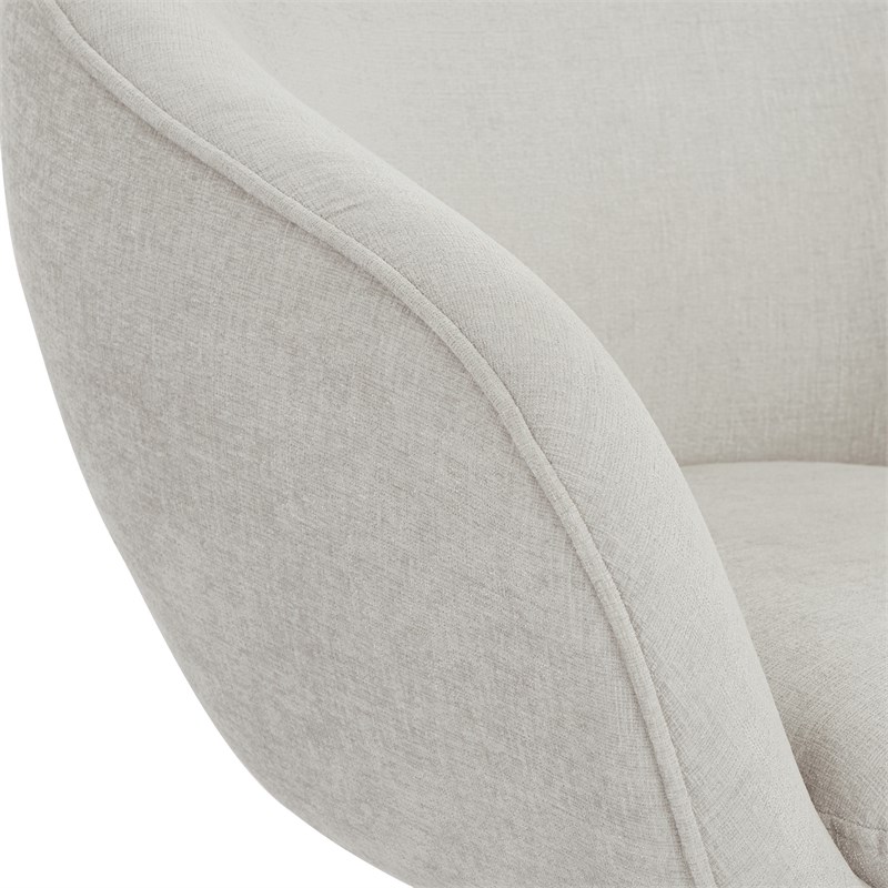 Nora Office Chair in Dove Fabric with Gray Brush Wood Base KD