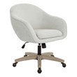 Nora Office Chair in Dove Fabric with Gray Brush Wood Base KD