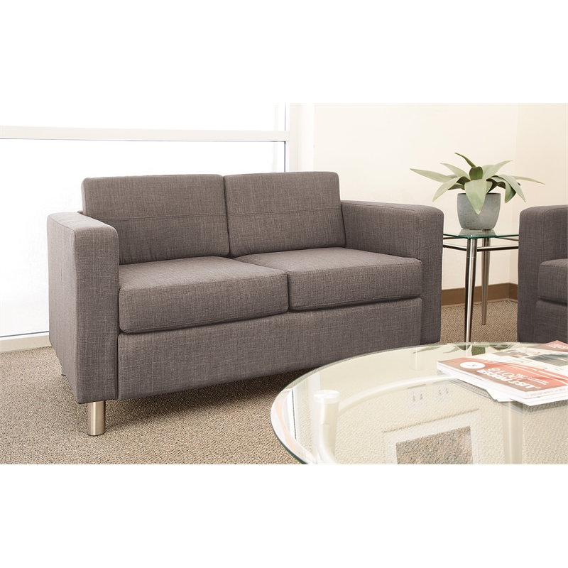 OSP Home Furnishings Pacific Love Seat In Cement Gray Fabric