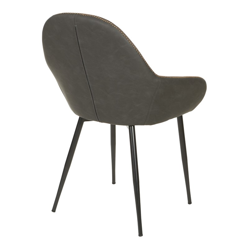 Piper Chair in Smoke Fabric with Black Frame