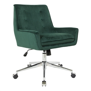 quinn velvet office chair with chrome base