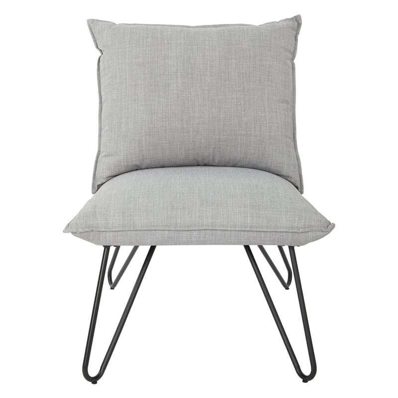 Riverdale Chair in Dove Gray Fabric with Black Legs