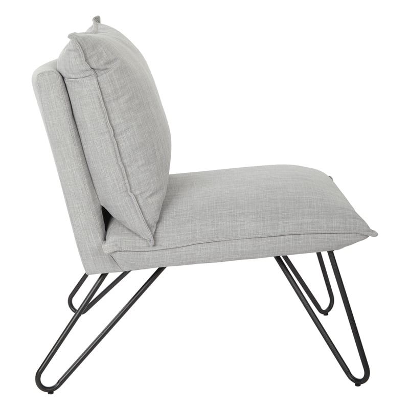 Riverdale Chair in Dove Gray Fabric with Black Legs