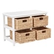 Seabrook Two-Tier Storage Unit With White Engineered Wood and Natural Baskets