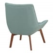 Shelly Tufted Chair in Sea Blue Fabric with Coffee Legs K/D
