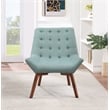 Shelly Tufted Chair in Sea Blue Fabric with Coffee Legs K/D