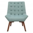 Shelly Tufted Chair in Sea Blue Fabric with Coffee Legs K/D