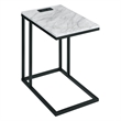 Norwich C-Table with Black Base and White Marble Top with Power Port