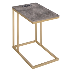 norwich c-table with soft gold base and brown stone paper top power port